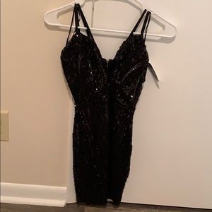 NWT Black Sequin Fashion Nova Dress